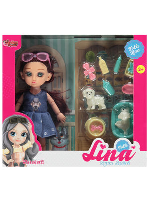 Vardem Oyuncak Kutulu Aksesuarlı Tatlı Lina Bebek - Mavi