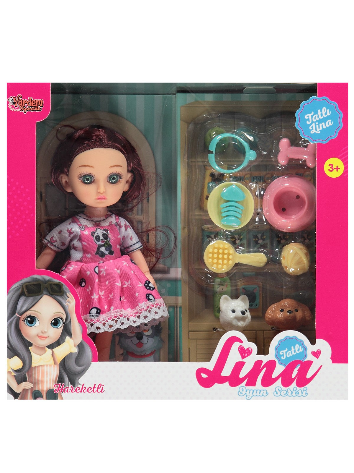 Vardem Oyuncak Kutulu Aksesuarlı Tatlı Lina Bebek - Pembe