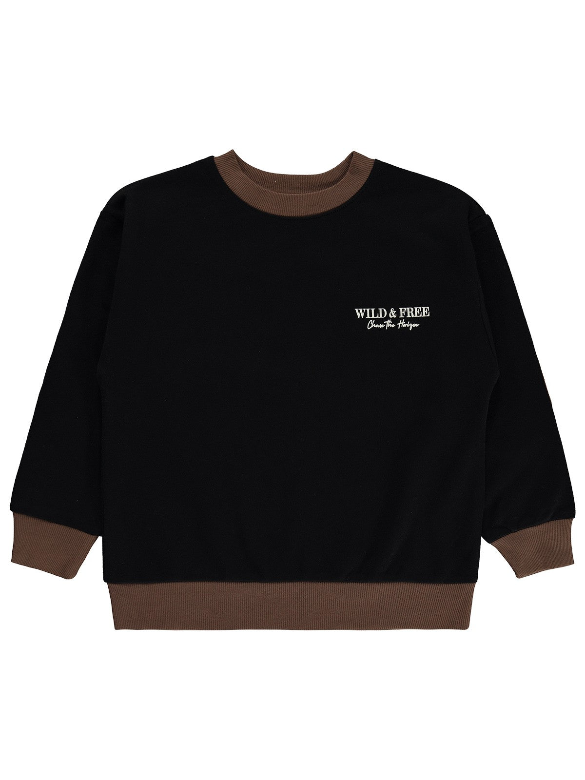 Civil Boys Dirsek Yamalı 10-13 Yaş Sweatshirt - Siyah
