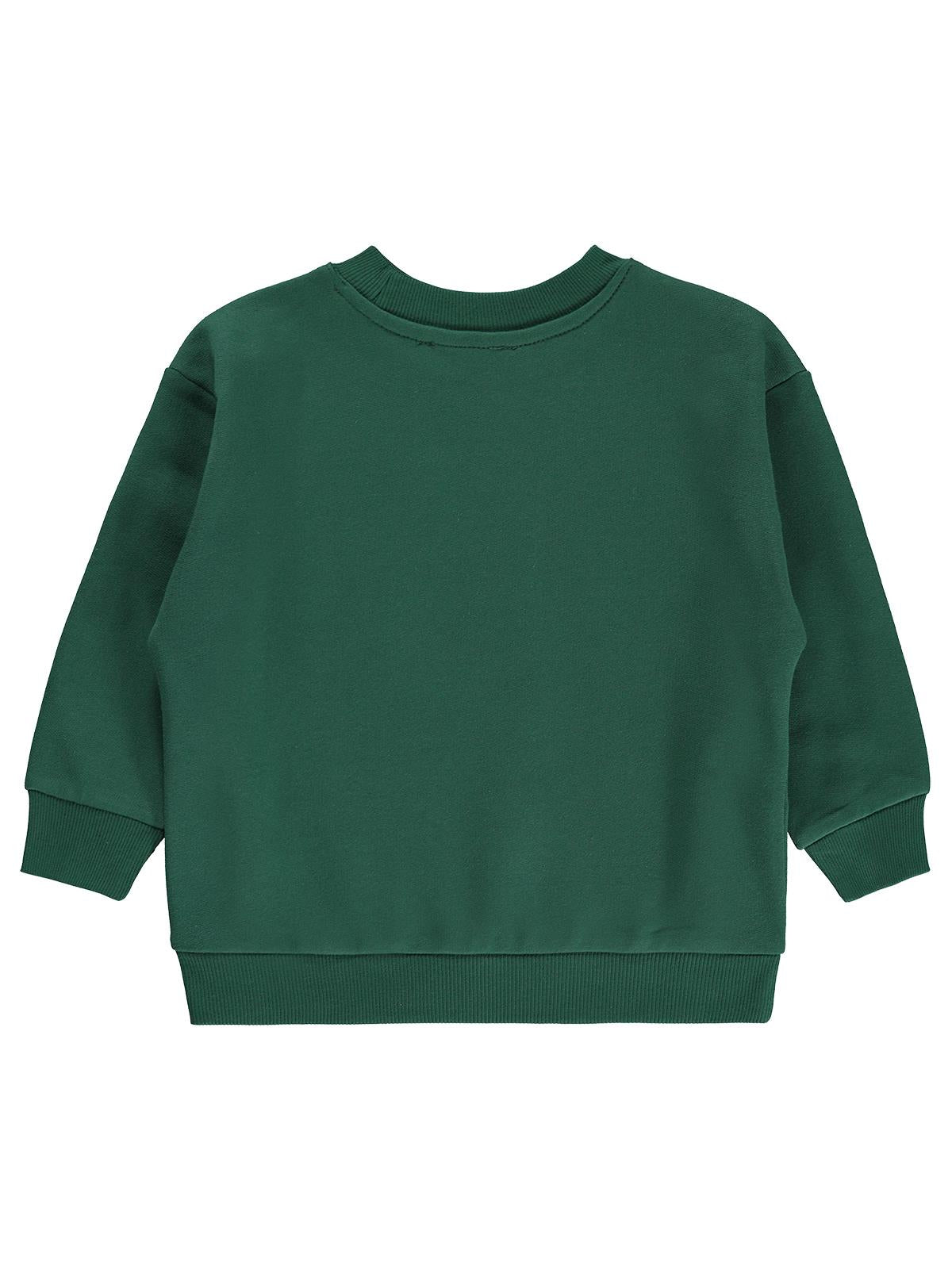 Civil Boys Şapkalı Teddy Baskılı 2-5 Yaş Sweatshirt - Yeşil