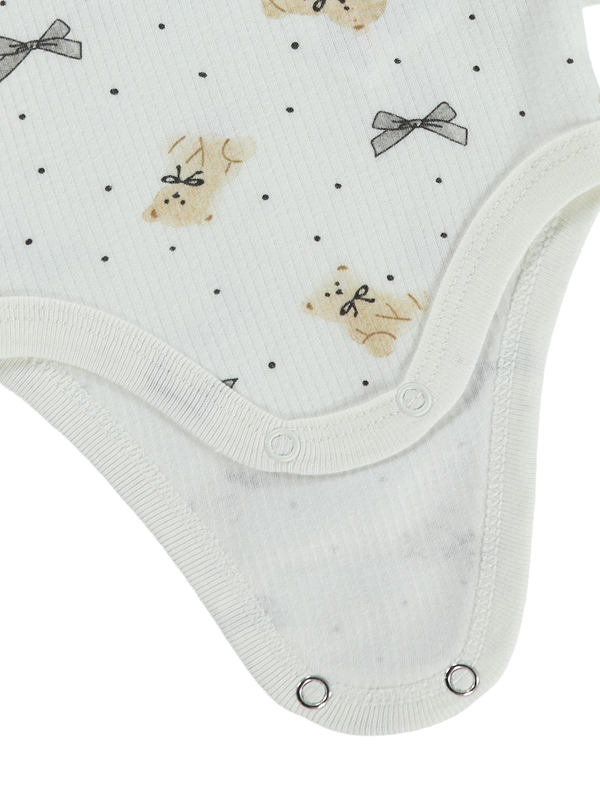 Civil Baby Fiyonklu Ayıcık Empirme 1-36 Ay Çıtçıtlı Badi - Ekru