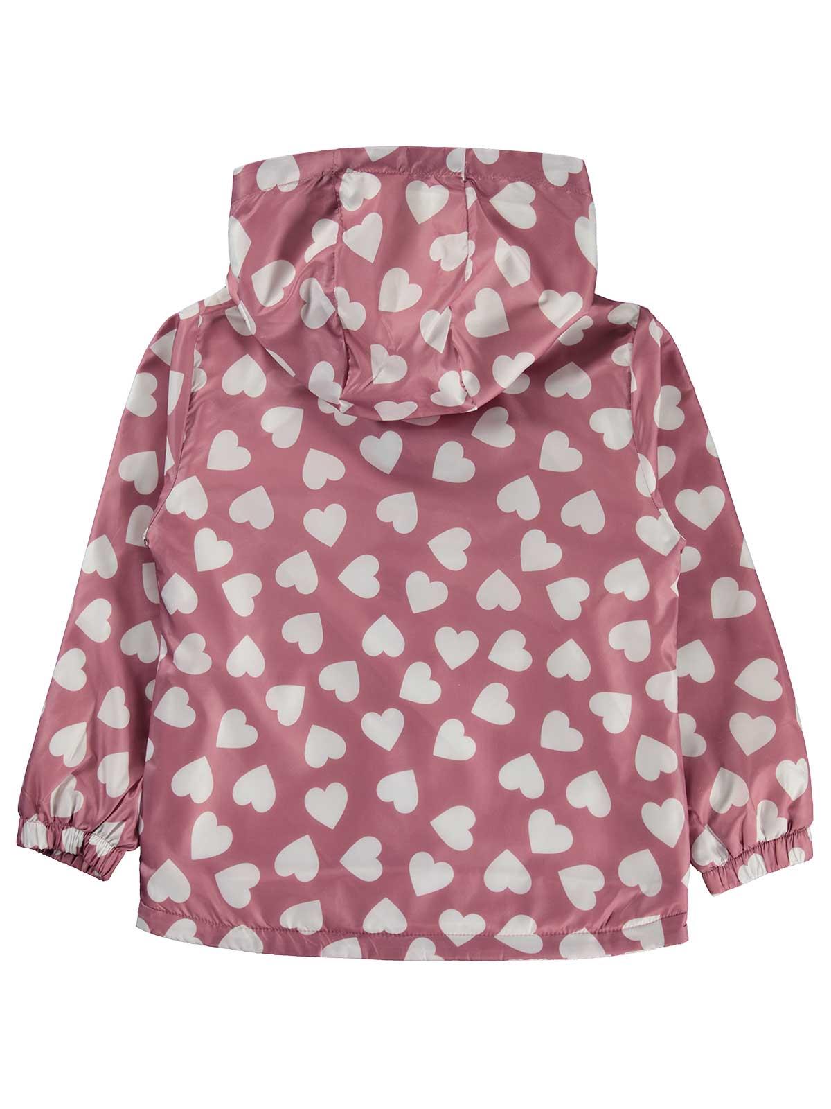 Civil Girls Kalp Desenli 6-9 Yaş Yağmurluk - Pembe