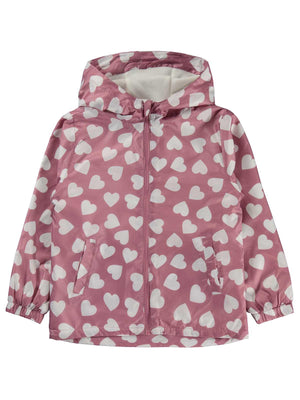 Civil Girls Kalp Desenli 6-9 Yaş Yağmurluk - Pembe