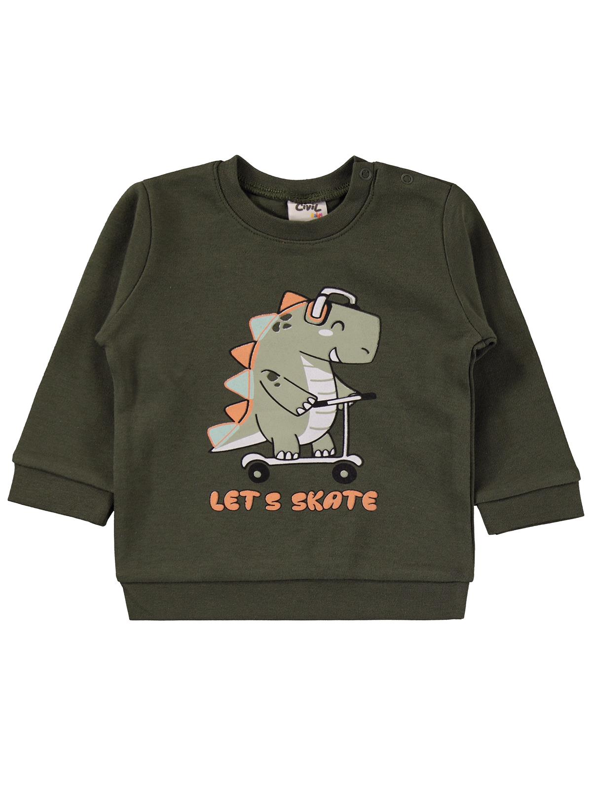 Civil Baby Dinozor Baskılı 6-18 Ay Takım - Yeşil
