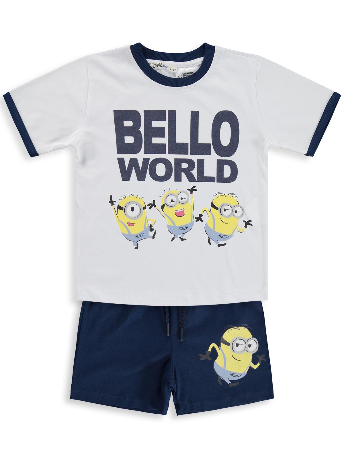 Minions 2-9 Yaş Şortlu Takım - Beyaz