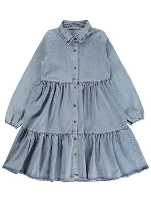 Civil Girls Denim Gömlek 10-13 Yaş Elbise - Mavi