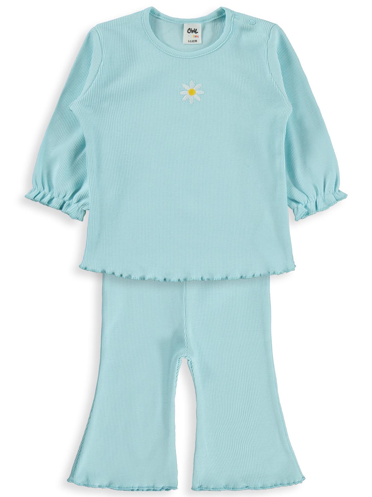 Civil Baby Papatya Nakışlı 6-18 Ay Takım - Mavi