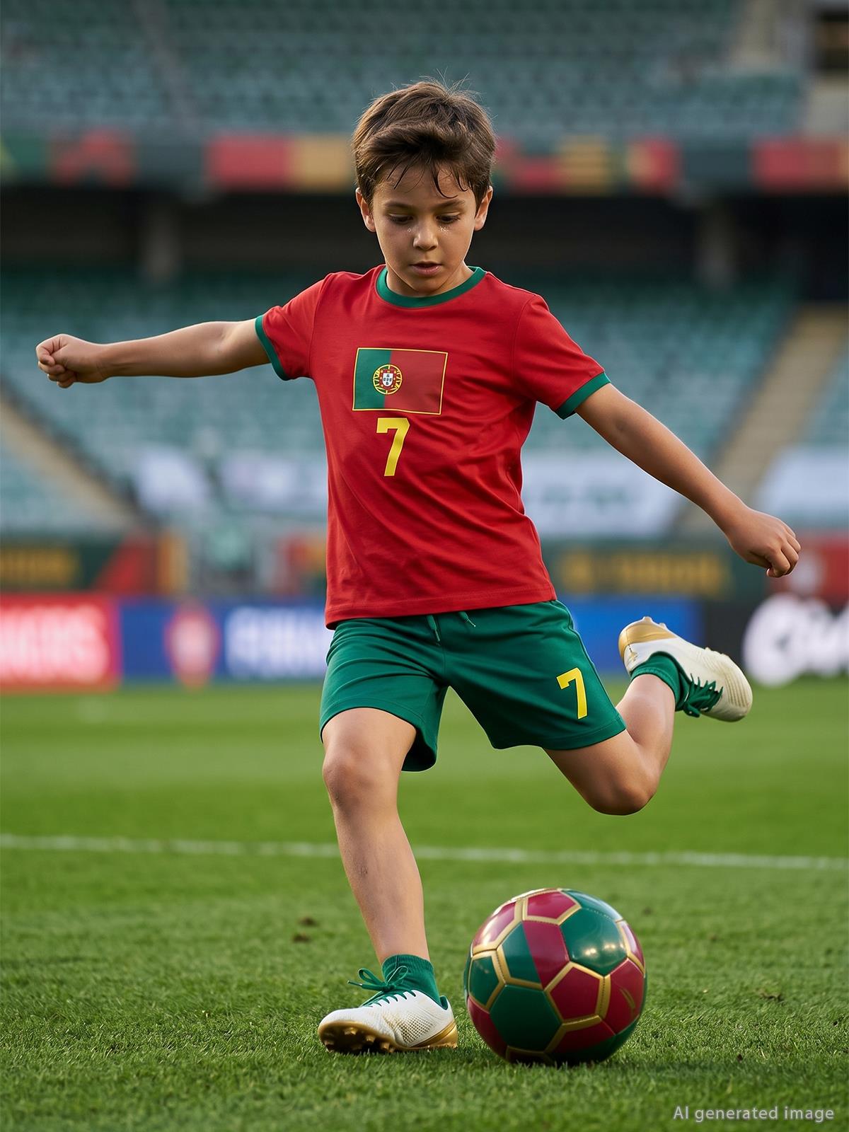Civil Boys Portugal Baskılı 2'li 10-13 Yaş Takım - Pamuk Forma - Kırmızı