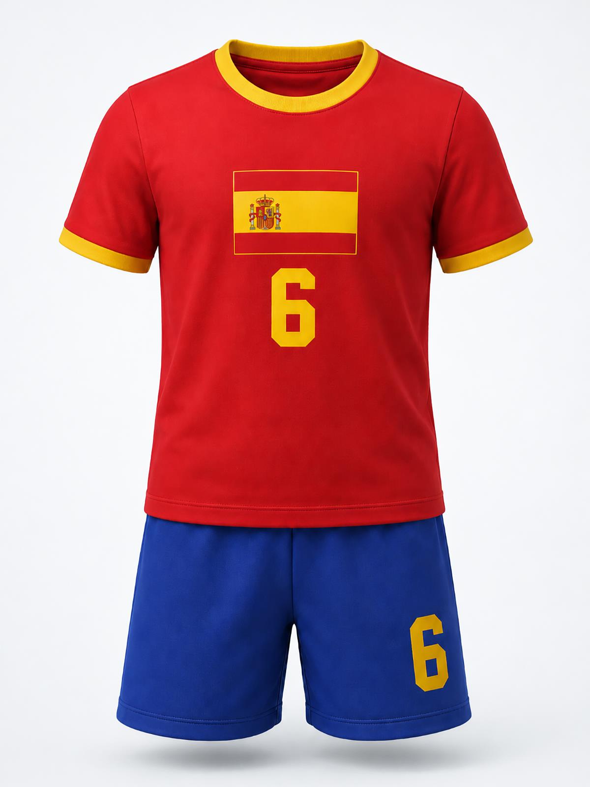 Civil Boys Spain Baskılı 2'li 10-13 Yaş Takım - Pamuk Forma - Kırmızı
