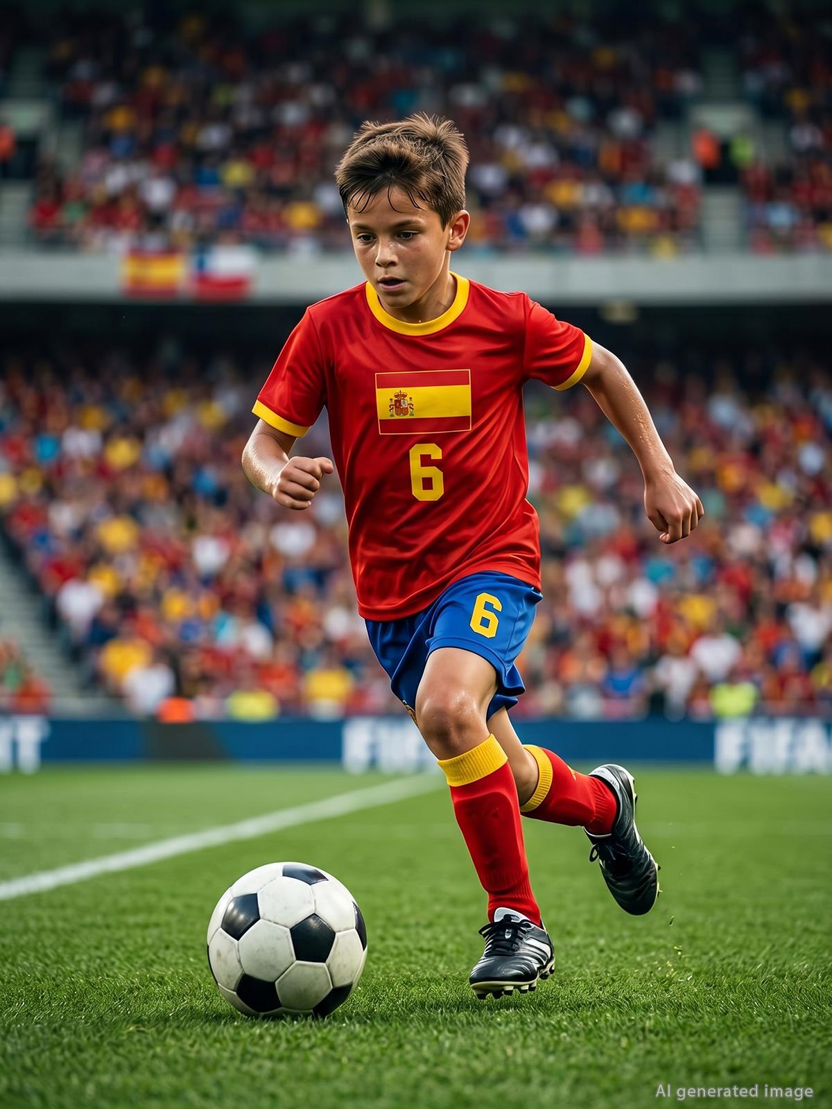 Civil Boys Spain Baskılı 2'li 10-13 Yaş Takım - Pamuk Forma - Kırmızı
