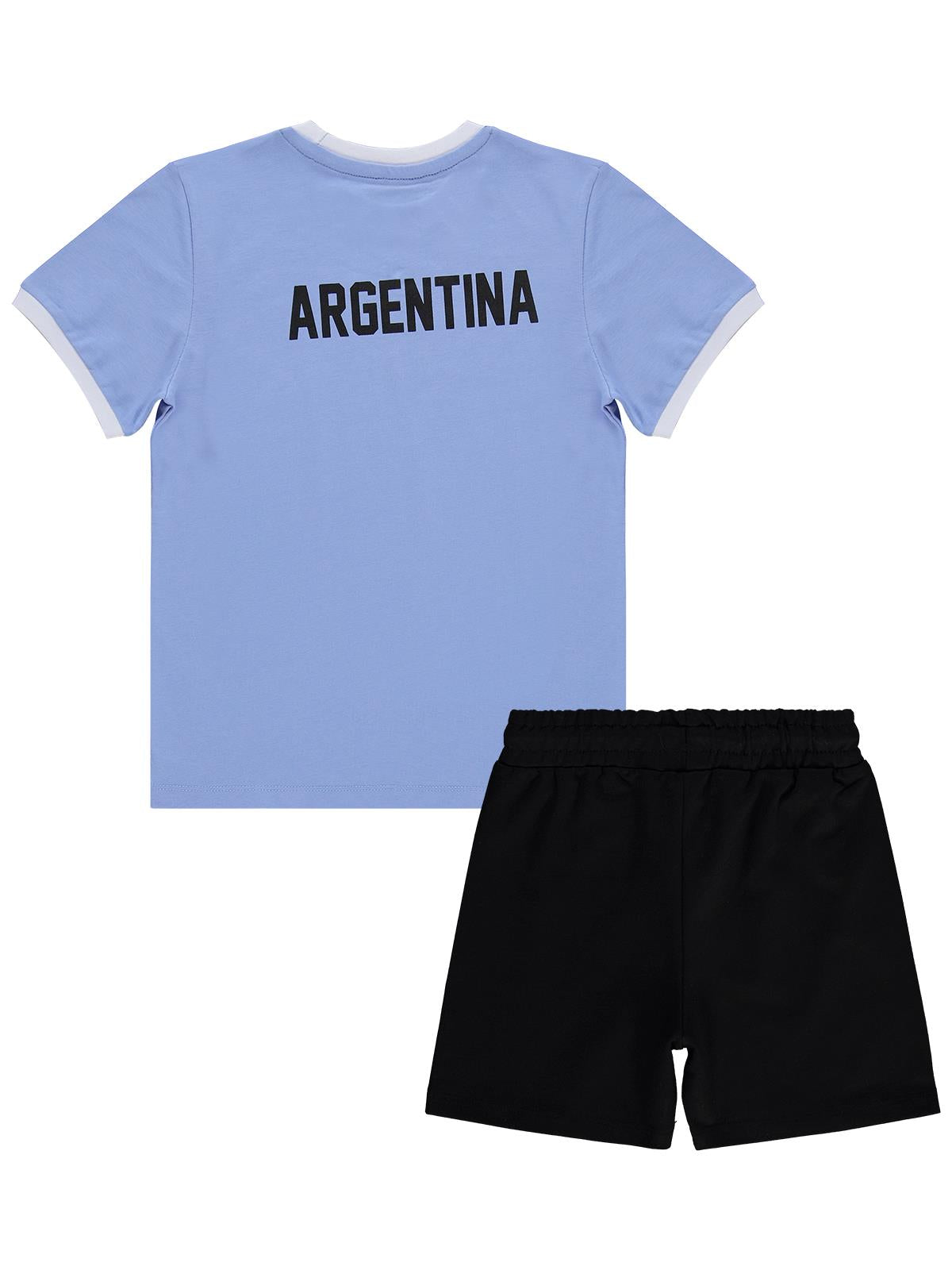 Civil Boys Argentina Baskılı 2'li 10-13 Yaş Takım - Pamuk Forma - Mavi