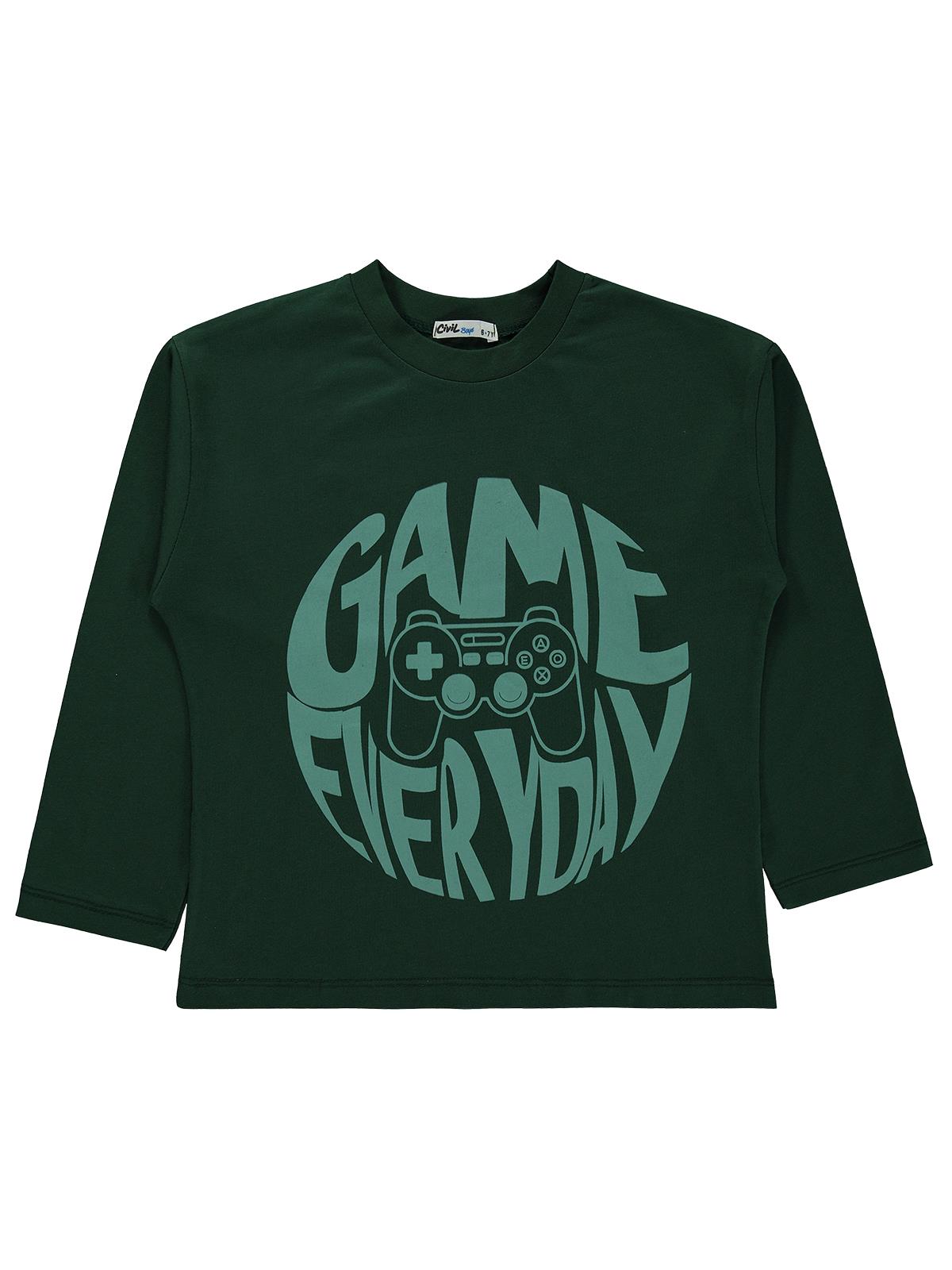 Civil Boys Game Everyday Baskılı 6-9 Yaş Sweatshirt Km - Yeşil