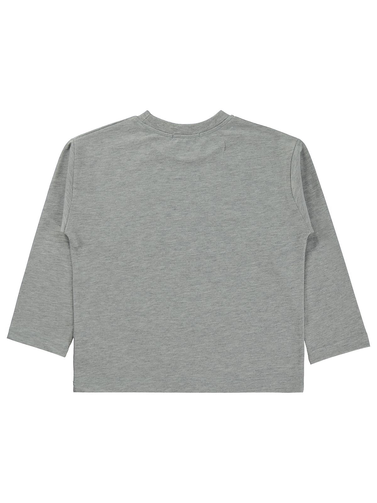 Civil Erkek Çocuk Wake Up Baskılı Sweatshirt Km | Süprem Uzun Kol | Okul Kreş ve Günlük Kullanım - Gri
