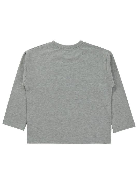 Civil Boys Erkek Çocuk Wake Up Baskılı Sweatshirt Km | Süprem Uzun Kol | Okul Kreş ve Günlük Kullanım - Gri