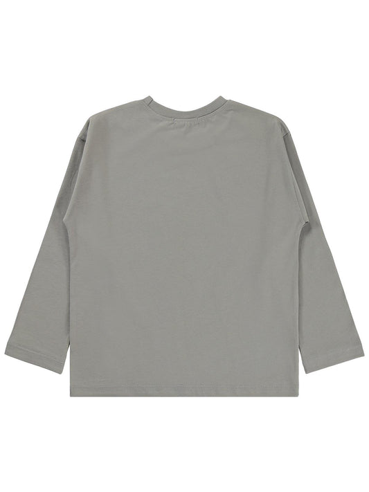 Civil Erkek Çocuk 4489 Baskılı Sweatshirt Km | Süprem Uzun Kol | Okul Kreş ve Günlük Kullanım - Gri