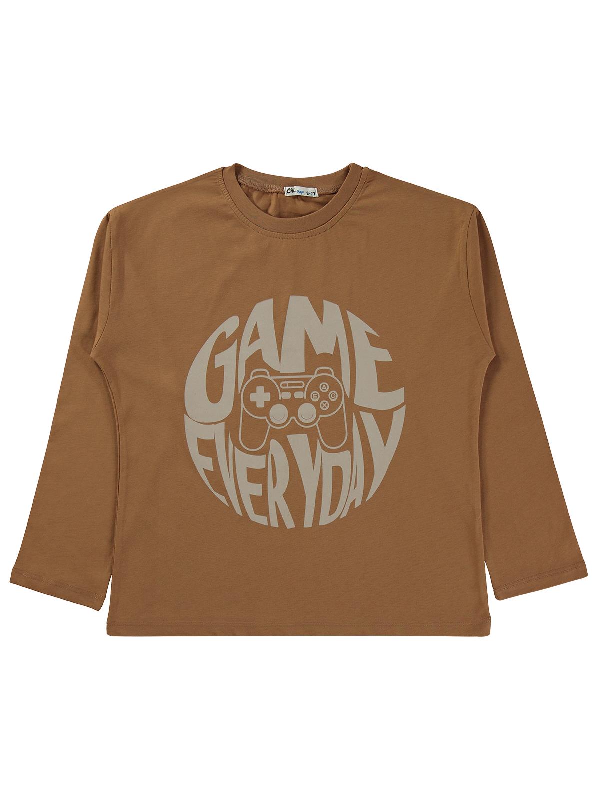 Civil Boys Game Everyday Baskılı 10-13 Yaş Sweatshirt - Kahve