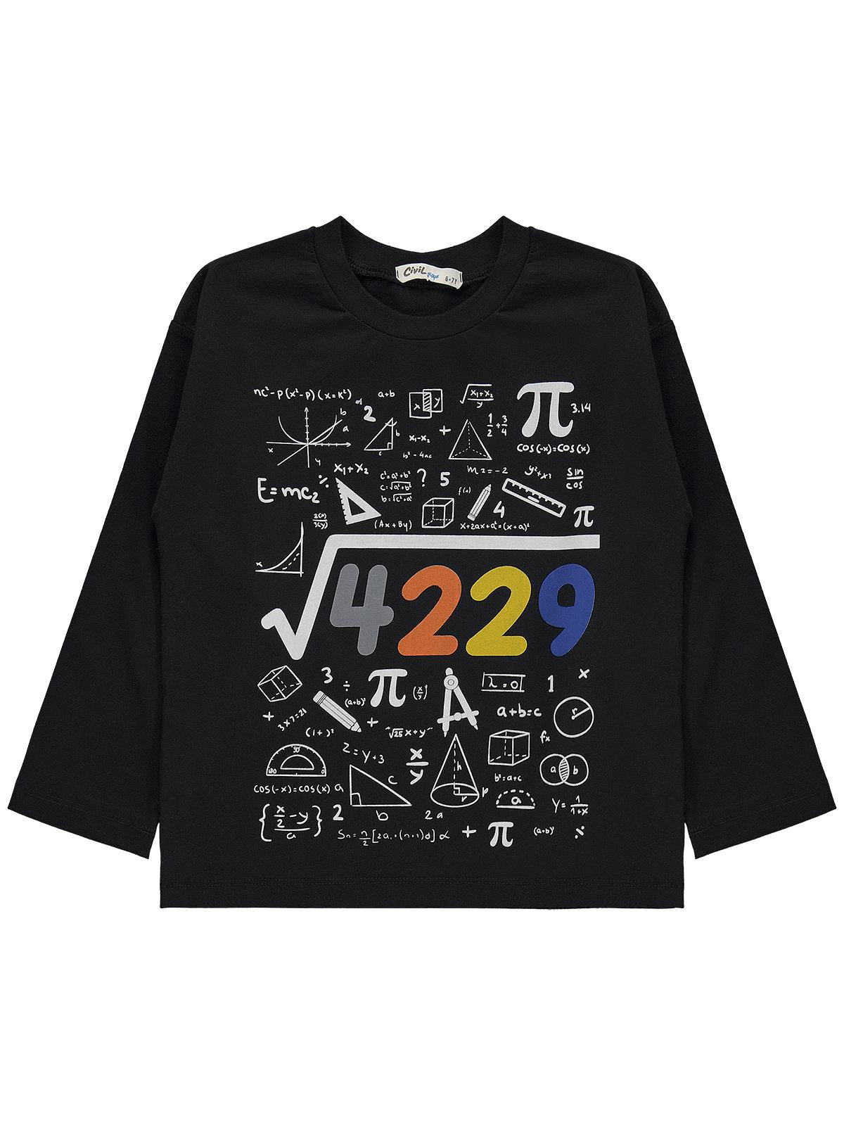 Civil Boys 4489 Baskılı 6-9 Yaş Sweatshirt  - Siyah