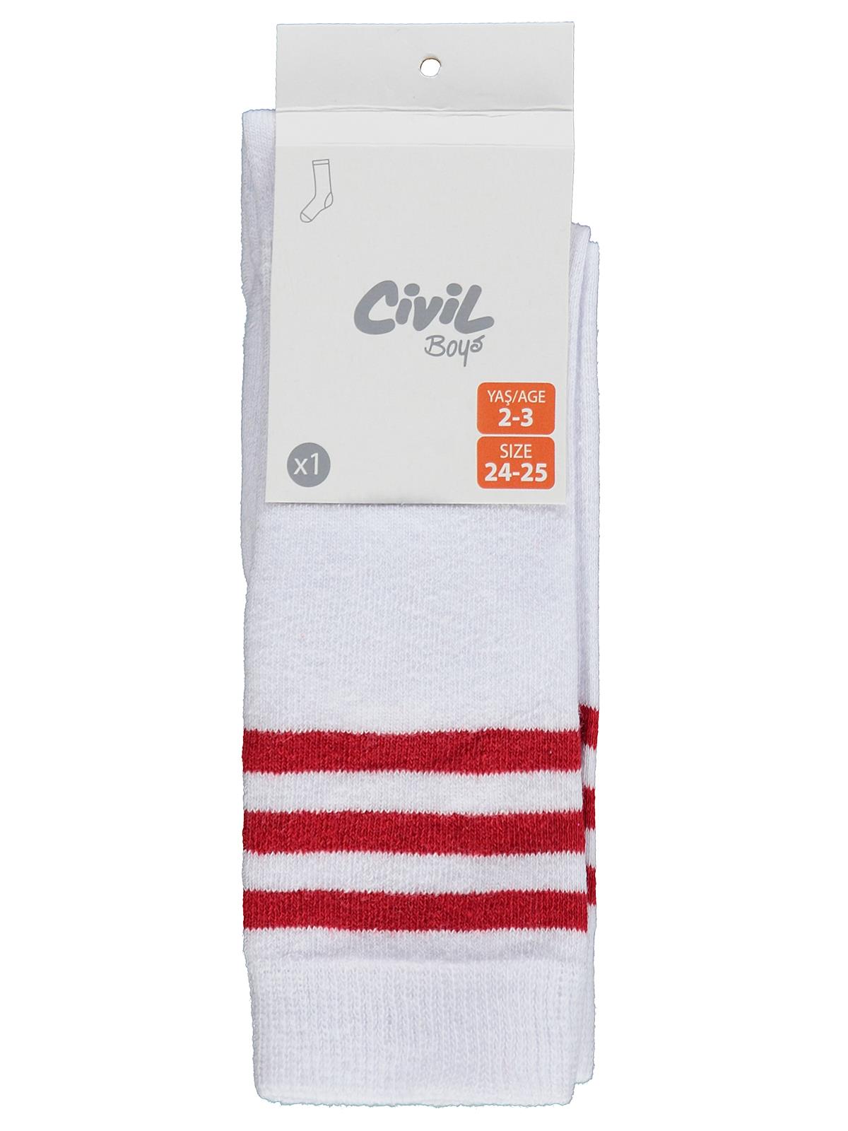 Civil Boys 2-12 Yaş Erkek Futbol Çorap - Beyaz