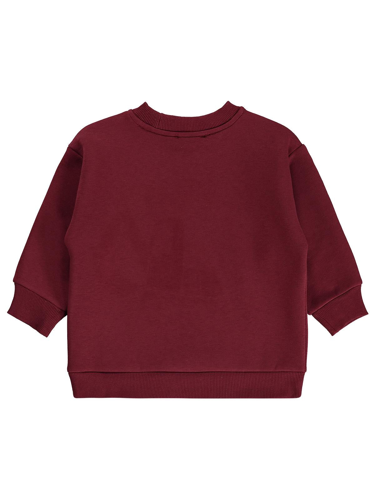 Civil Boys  Kepçe Baskılı 2-5 Yaş Sweatshirt - Bordo