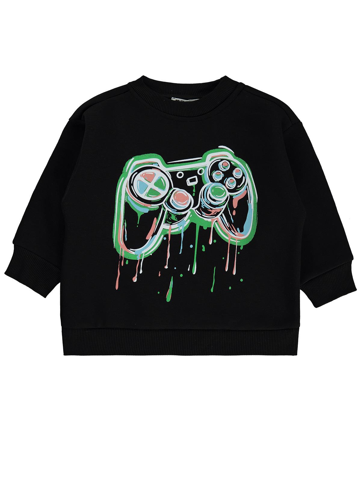 Civil Boys Oyun Konsol Baskılı 2-5 Yaş Sweatshirt - Siyah