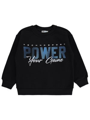 Civil Boys Power Baskılı 10-13 Yaş Sweatshirt - Siyah