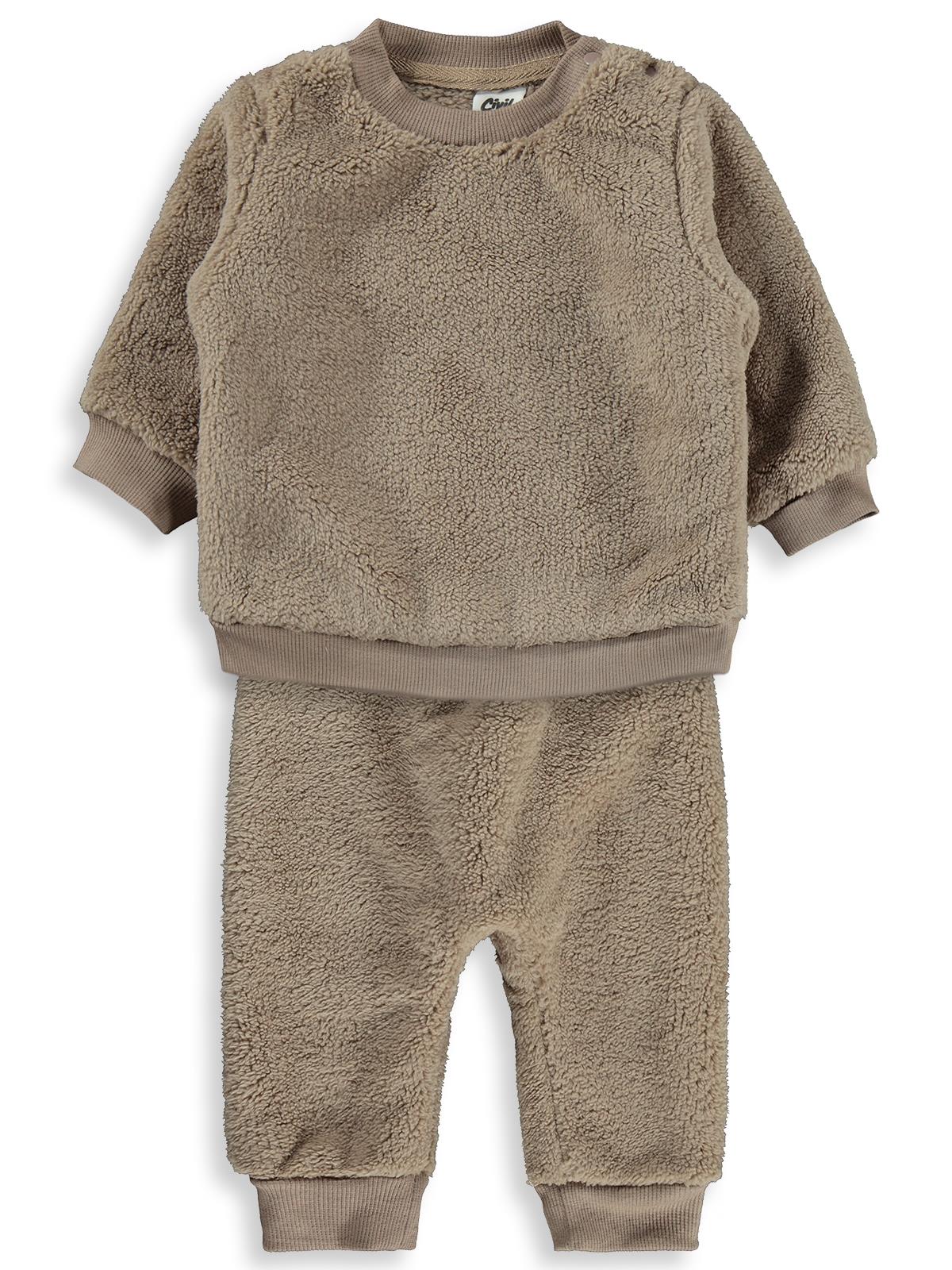 Civil Baby Kaşkorse Cepli 6-18 Ay Takım - Kahverengi