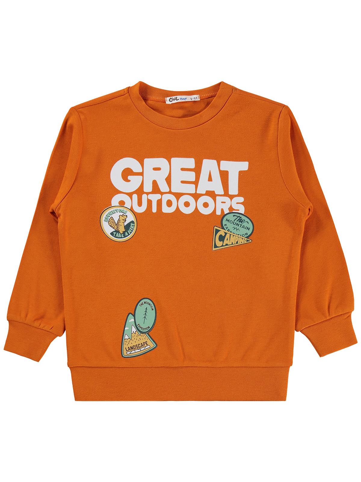 Civil Boys Erkek Çocuk Great Baskılı 2-5 Yaş Sweatshirt  - Turuncu