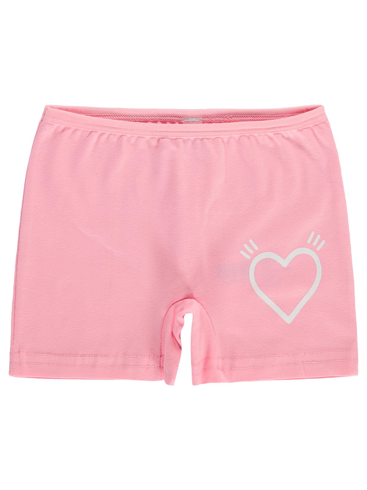 Civil Kız Çocuk Cute Kalp Kız Çocuk 2'li Boxer | Likralı Süprem | Okul Kreş ve Günlük Kullanım