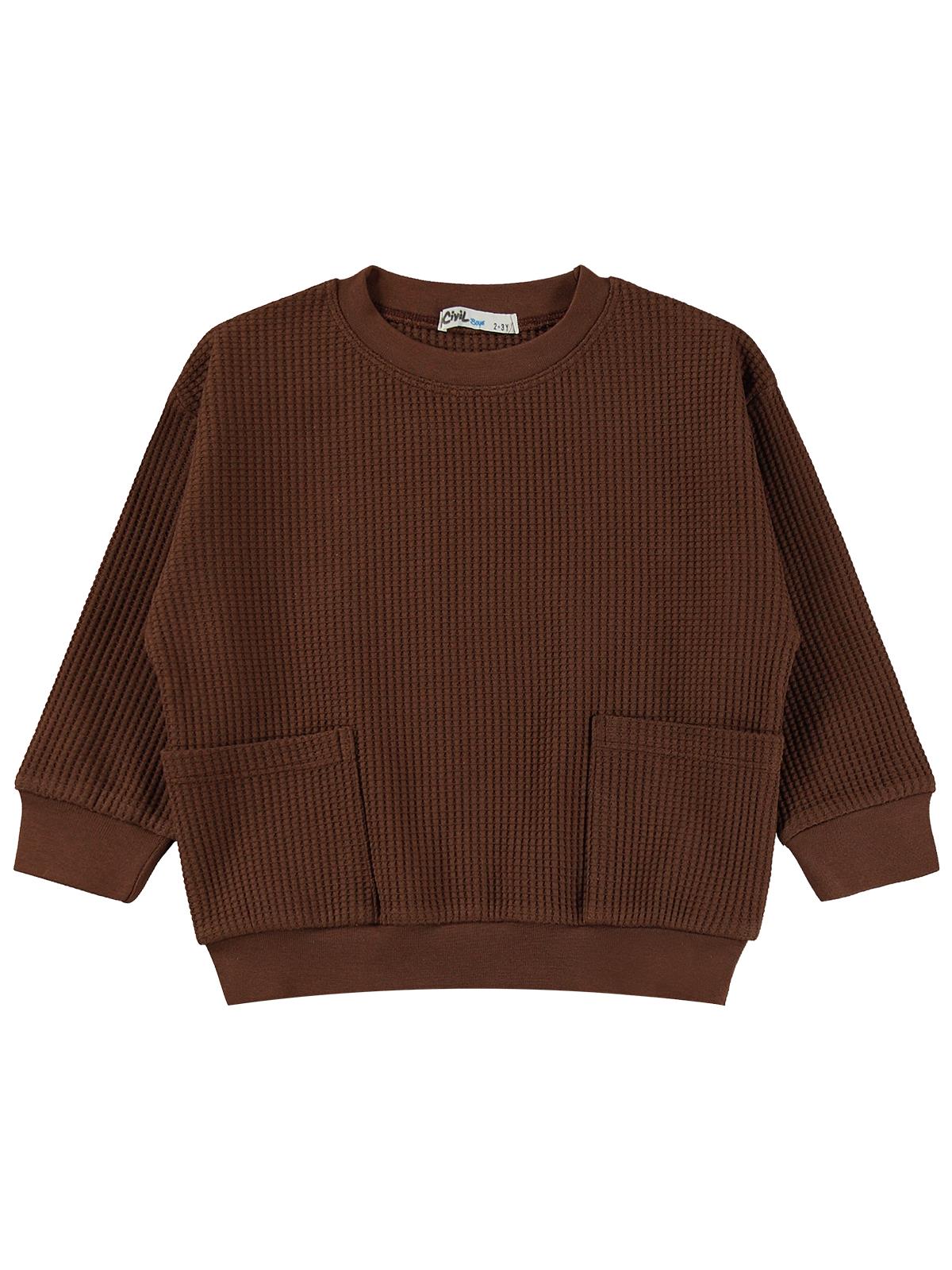 Civil Boys Petek Kumaşlı 2-5 Yaş Takım - Kahverengi