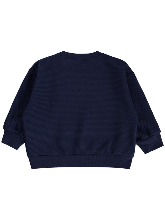 Civil Erkek Çocuk Petek Kumaşlı Sweatshirt | Jakarlı Süprem Uzun Kol | Okul Kreş ve Günlük Kullanım - Lacivert