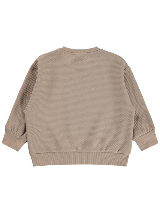 Civil Boys Erkek Çocuk Petek Kumaşlı Sweatshirt | Jakarlı Süprem Uzun Kol | Okul Kreş ve Günlük Kullanım - Bej