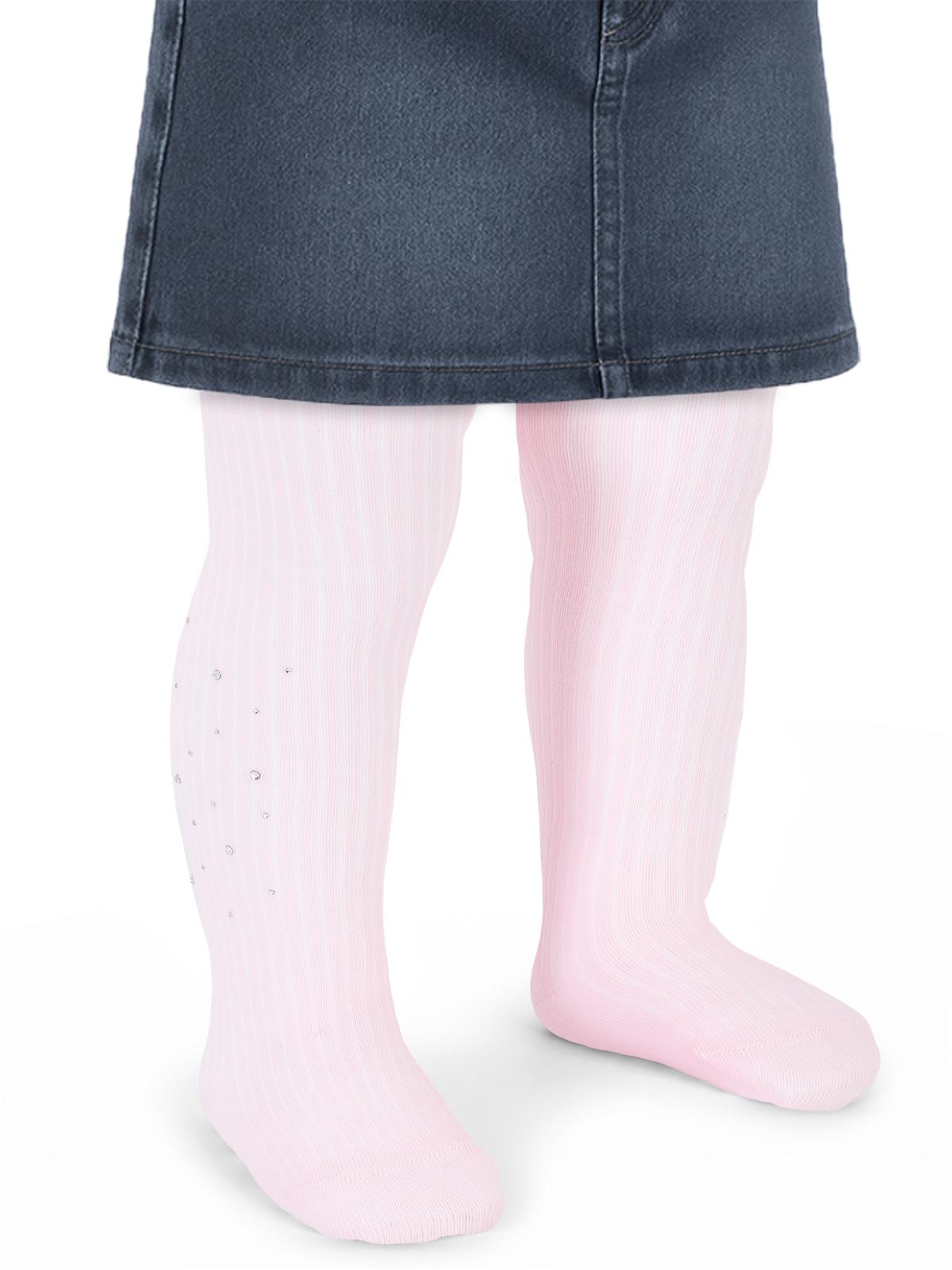 Civil Baby Taşlı Derbili 6- Bebek Kız Külotlu Çorap - Pembe