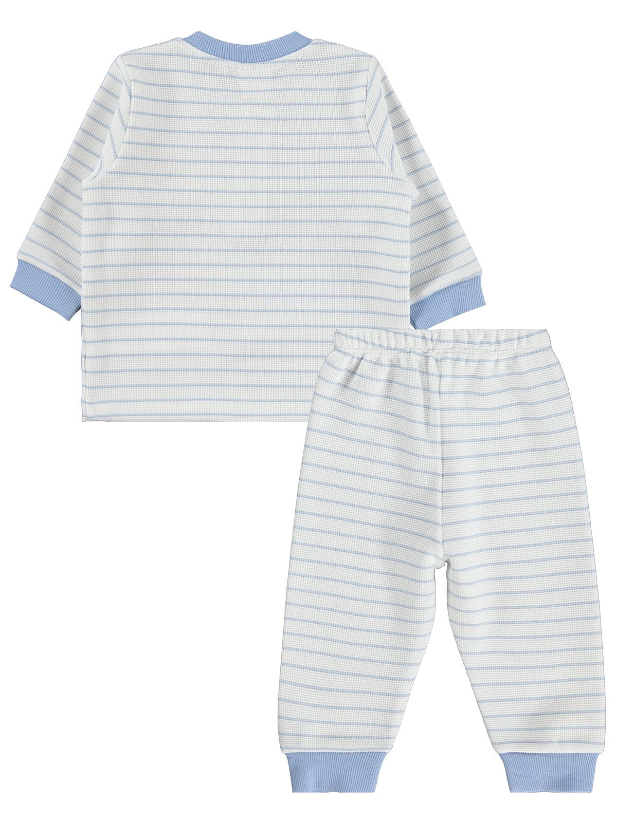 Civil Baby Çizgili 6-18 Ay Pijama Takımı - Mavi
