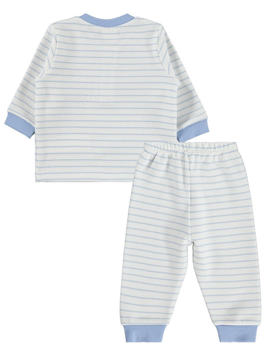Civil Baby Çizgili 6-18 Ay Pijama Takımı - Mavi