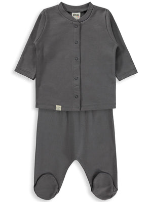 Civil Baby Düz 1-6 Ay Pijama Takımı - Gri