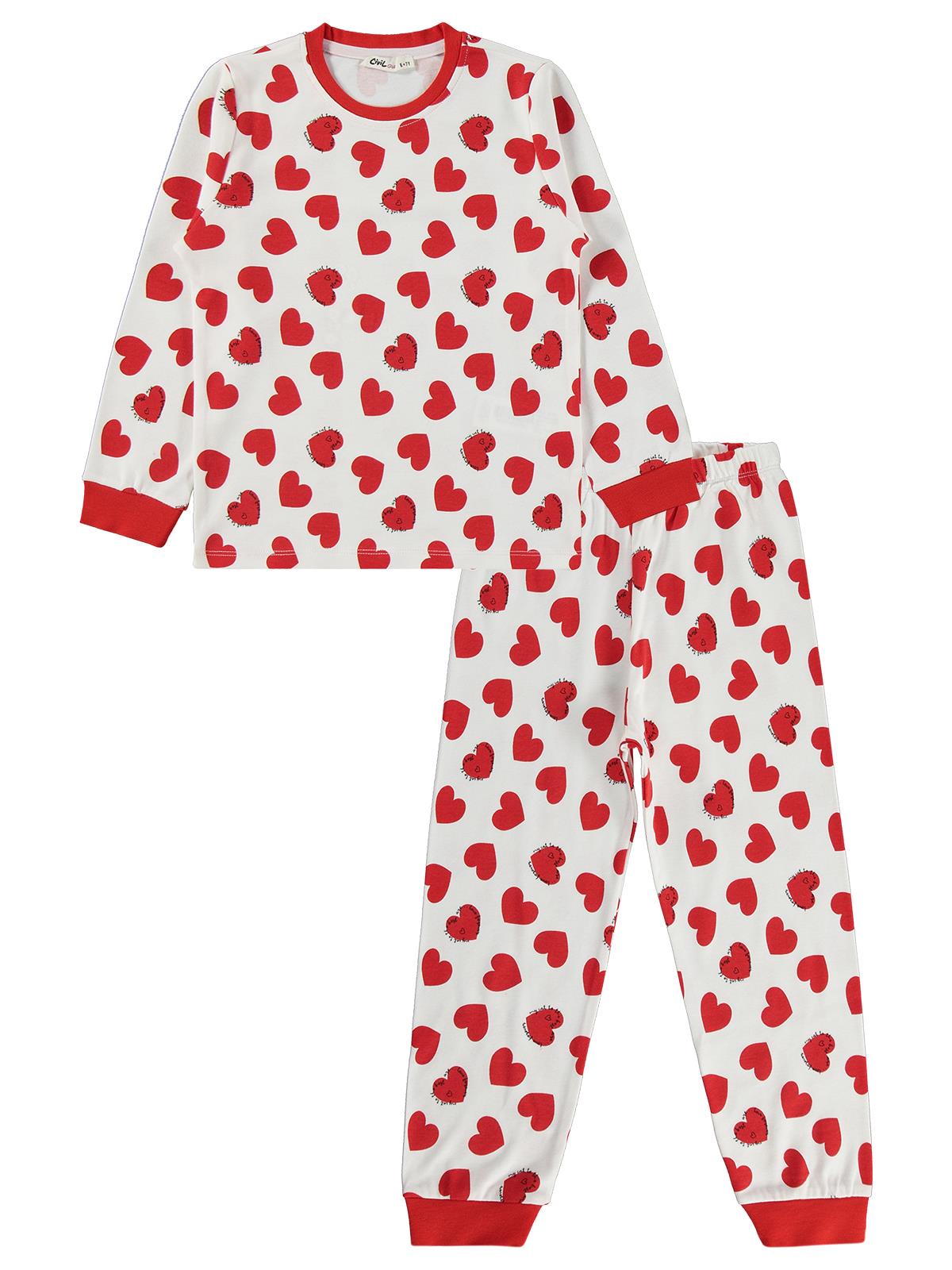 Civil Girls Kalpli 10-13 Yaş Pijama Takımı - Kırmızı