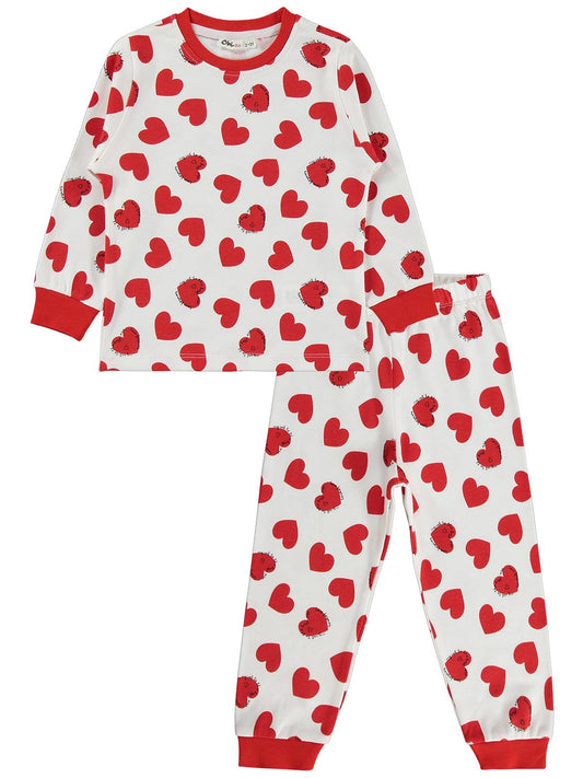 Civil Girls Kalpli 2-5 Yaş Pijama Takımı - Kırmızı