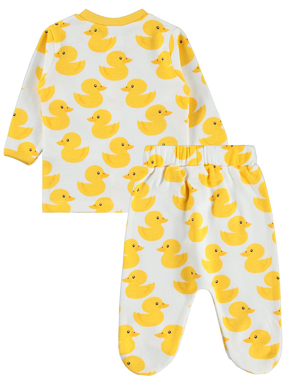 Civil Baby Yavru Ördek Empirme 1-9 Ay Pijama Takımı - Ekru