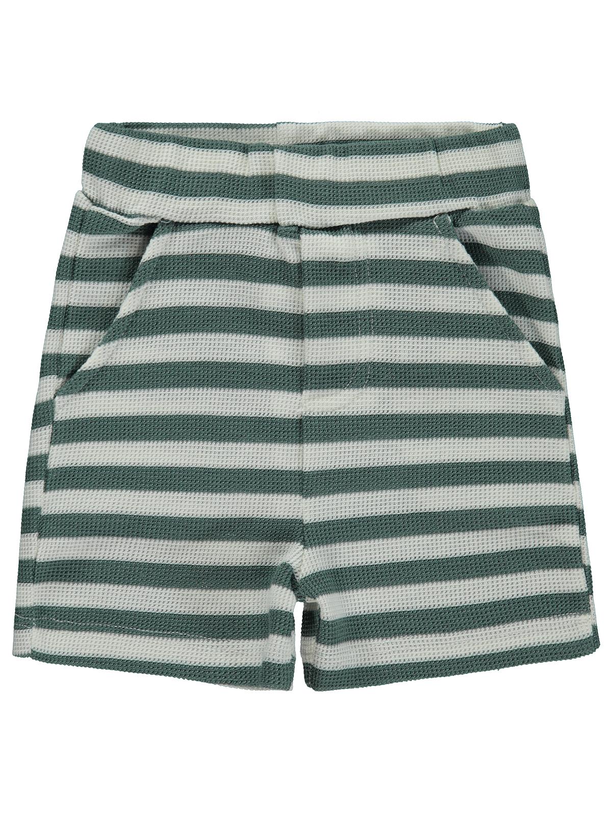 Civil Baby Çizgili 6-18 Ay Şort - Yeşil