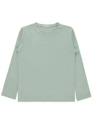 Civil Erkek Çocuk Basic Sweatshirt | Likralı Süprem Uzun Kol | Okul Kreş ve Günlük Kullanım - Yeşil