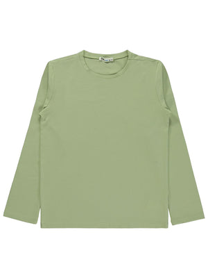 Civil Erkek Çocuk Basic Sweatshirt | Likralı Süprem Uzun Kol | Okul Kreş ve Günlük Kullanım - Yeşil