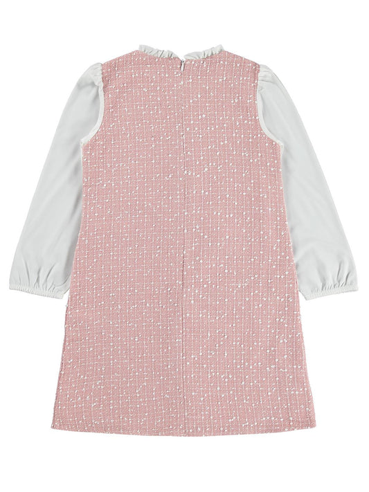 Civil Girls Gömlekli Tüvit 6-9 Yaş Elbise - Pembe