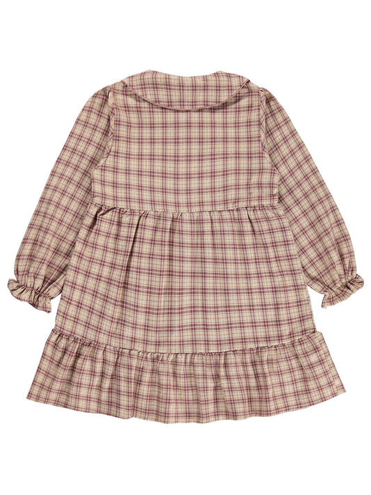Civil Girls Ekose 6-9 Yaş Elbise - Pembe