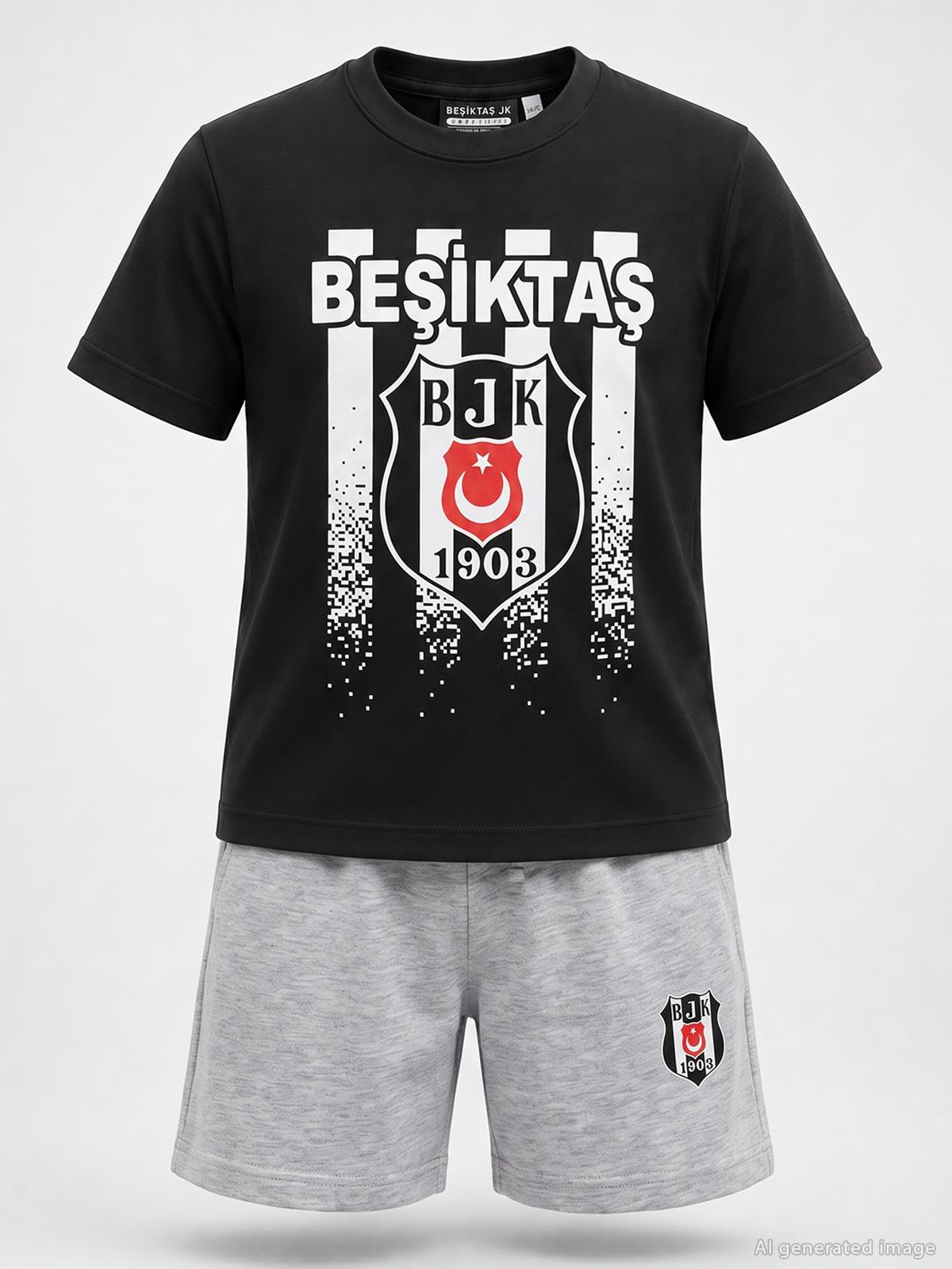 Civil Boys Beşiktaş Çizgili 3-13 Yaş Takım - Siyah