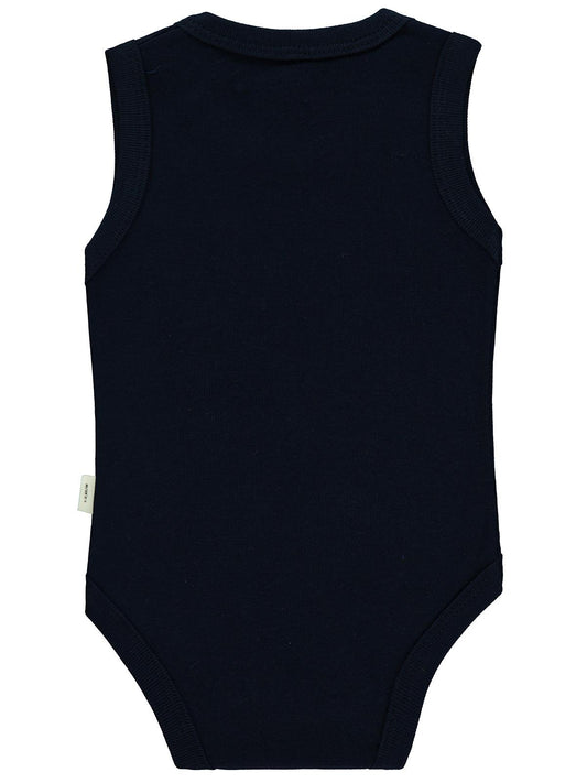 Civil Baby Little Captain Baskılı 1-36 Ay Çıtçıtlı Badi - Lacivert
