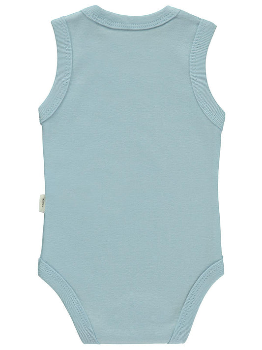 Civil Baby Hello Ocean Baskılı 0-3 Yaş Çıtçıtlı Badi - Mavi
