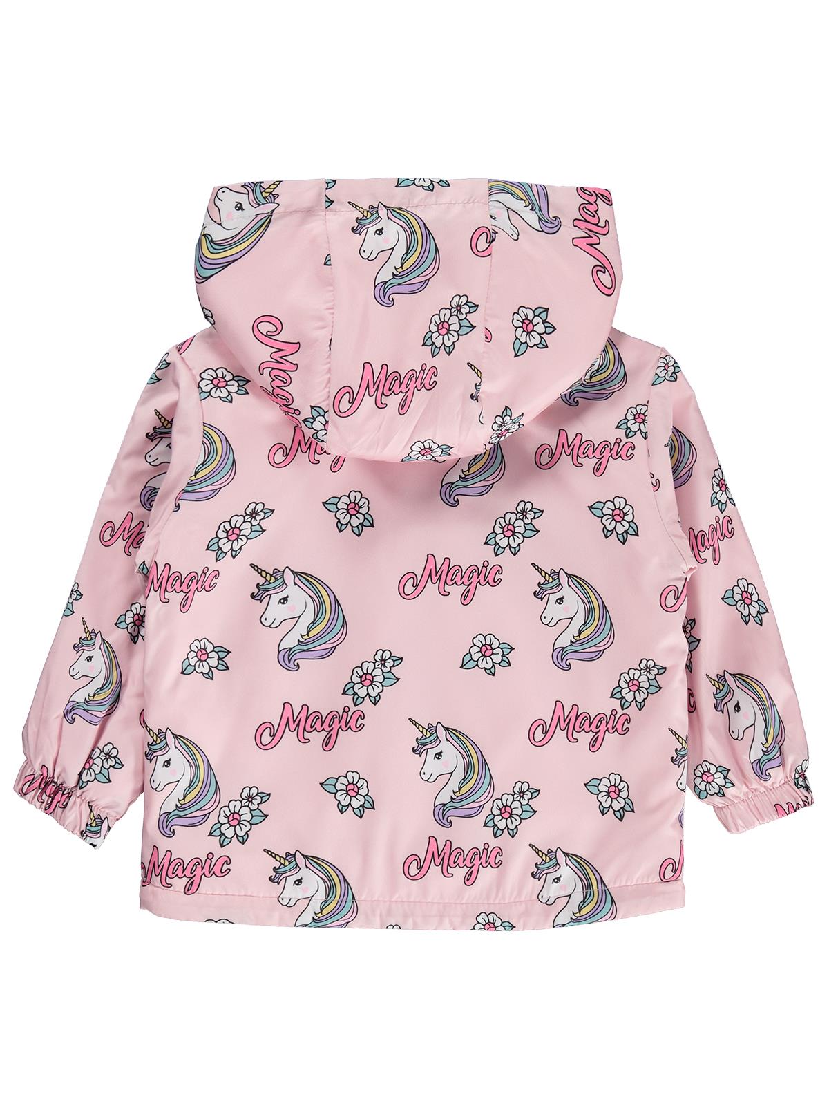 Civil Girls Unicorn Desenli Polarlı 2-5 Yaş Yağmurluk - Pembe