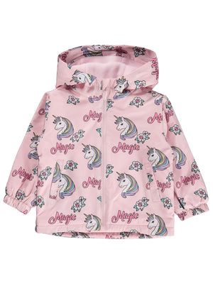 Civil Girls Unicorn Desenli Polarlı 2-5 Yaş Yağmurluk - Pembe