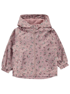Civil Girls Çiçek Desenli Polarlı 2-5 Yaş Yağmurluk - Lila