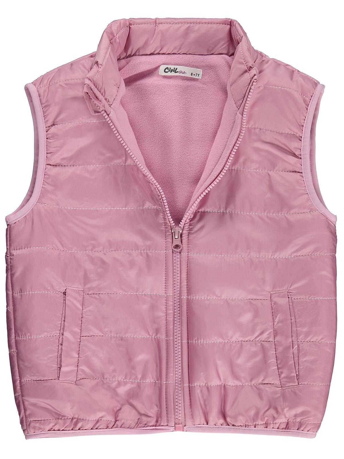 Civil Girls Şişme Polarlı 6-9 Yaş Yelek - Pembe